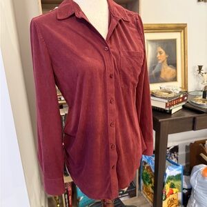 CHICO’S| Button-Front Shirt Burgundy